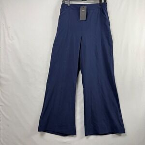 Fabletics Downtown Wide Leg Pants Womens Medium High Waist Navy Blue